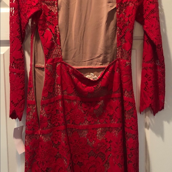 NWT For Love & Lemons Red Sheath Dress SZ M - Picture 6 of 6